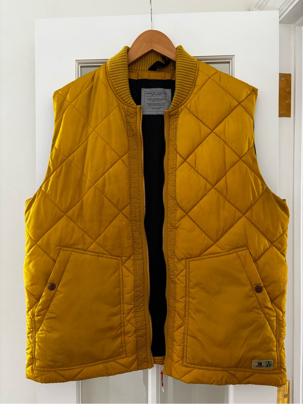 Scotch & Soda Quilted Sleeveless Vest in Mustard
